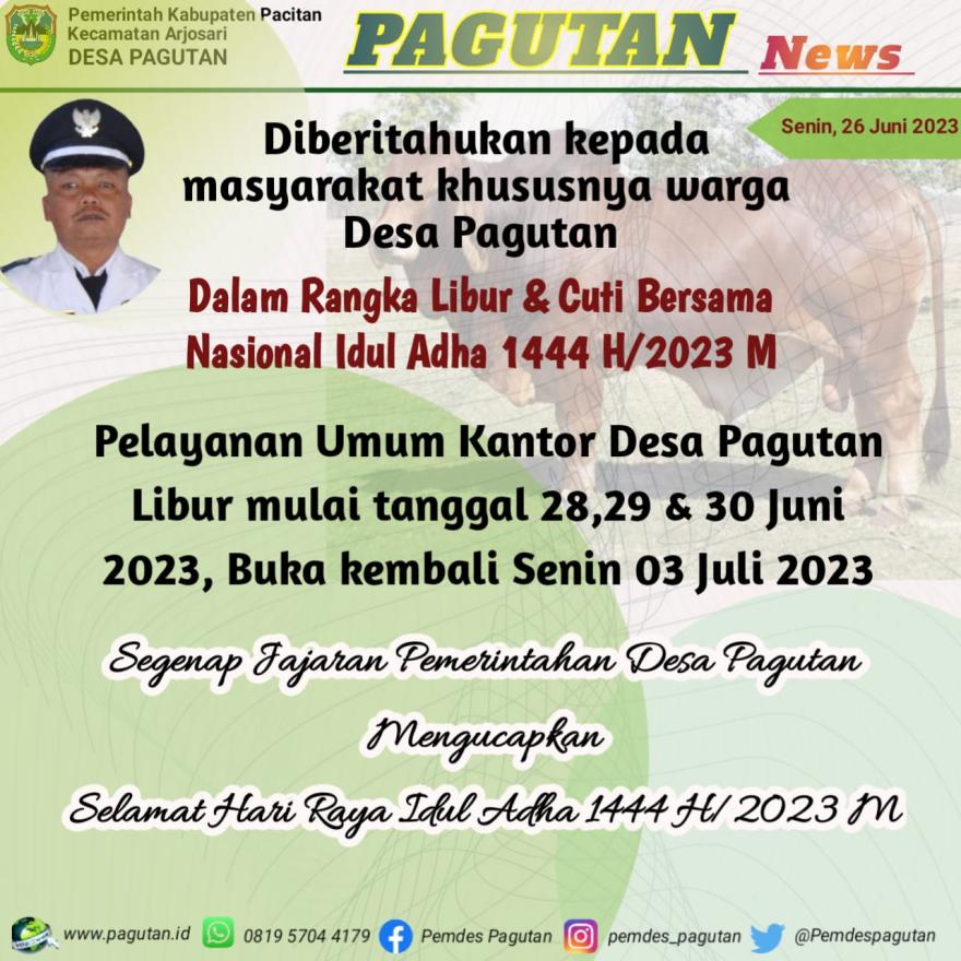 Libur dan Cuti Bersama Nasional Idul Adha 1444 H / 2023 M